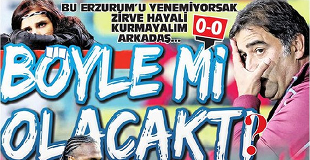 Trabzonspor Spor Toto Süper Lig'in 9. haftasının kapanış maçında Erzurumspor ile 0-0 berabere kaldı. Bordo-Mavili takımın beraberliği yerel gazetelere böyle yansıdı.