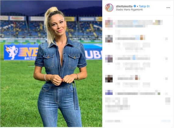 Yaklaşık 2 bin kişiden oluşan Napolili taraftarlar, spiker Diletta Leotta'yı sözlü olarak taciz etti.