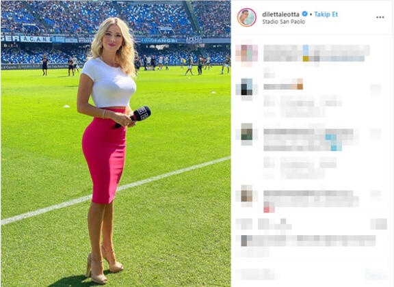 İtalya'nın en ünlü spor spikerlerinden bir olan Diletta Leotta'nın Instagram'da 4,6 milyon takipçisi bulunuyor.
