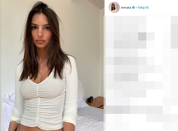 Instagram'ın en fazla takip edilen modellerinden Emily Ratajkowski, makyajsız fotoğrafıyla takipçilerini mest etti.