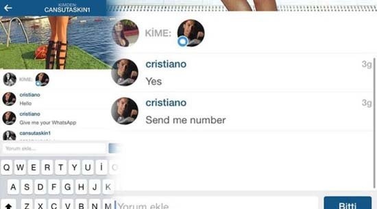 Cansu Taşkın, Real Madrid’in yıldız ismi Cristiano Ronaldo’nun kendisine mesaj attığını ve görüşme talep ettiğini öne sürmüştü.