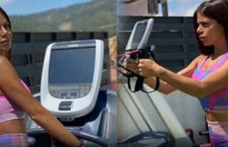 Terasta spor keyfi yaptı...